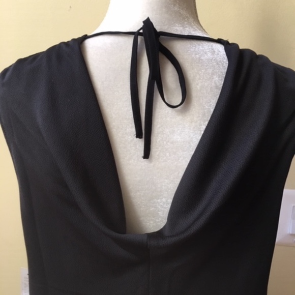 Cooper & Ella Black Crepe Draped Back Crepe Top - Picture 7 of 8